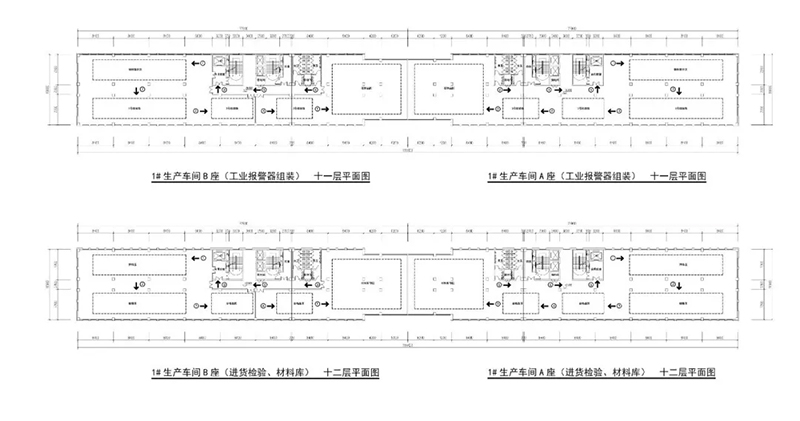 生产车间1号楼5层—12层平面图
